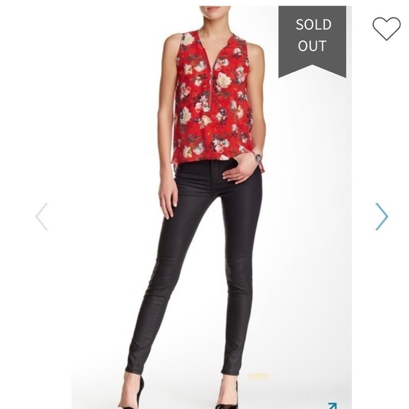 The Kooples Denim - The Kooples Waxed High Waist Jeans